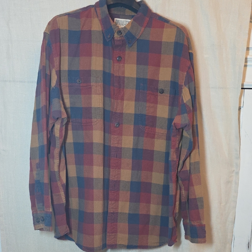 Duluth Trading Co Red and Blue Plaid Shirt
